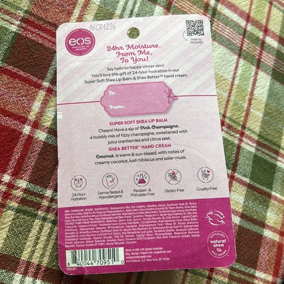 EOS Holiday Lip Balm & Hand Lotion Pink Champagne & Coconut Hand Cream Limited - Picture 2 of 2